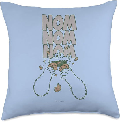 Sesame Street Cookie Monster Nom Throw Pillow, 18x18, Multicolor