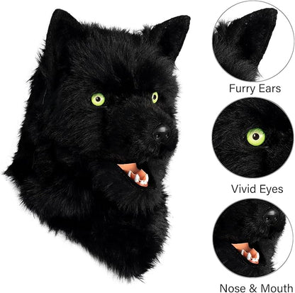 HAOAN Furry Dog Mask Animal Wolf Full Head for Halloween Fancy Dress Party Cosplay Costume Women Men
