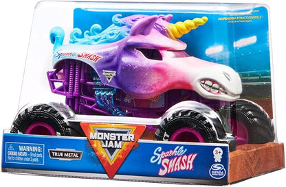Monster Jam, Official Sparkle Smash Monster Truck, Collector Die-Cast Vehicle, 1:24 Scale