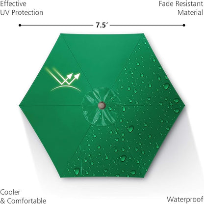 7.5Ft/9Ft Patio Umbrella, UV Protect Pool Umbrella with Heavy Duty Pole,Outdoor Umbrella with Push Botton Tilt & Crank