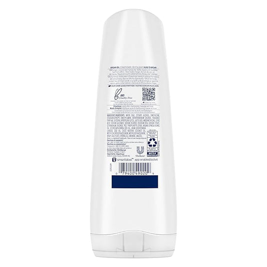 Dove Conditioner Argan Oil & Damage Repair 1 for Damaged Hair 92% Natural Origin, Paraben Free Conditioner 12 oz (Pack of 3)