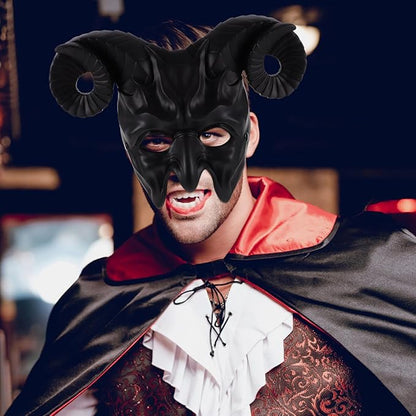 Ox Horn Mask Horns Masquerade Mask Animal Half Face Mask for Festival Party Halloween Costume Cosplay