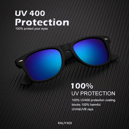 KALIYADI Polarized Sunglasses for Men and Women Matte Finish Sun glasses Color Mirror Lens UV Blocking (3 Pack)