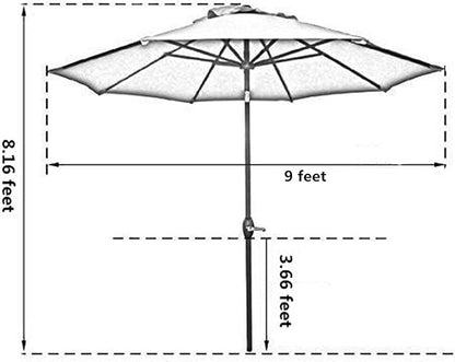 Sunnyglade 9' Patio Umbrella Outdoor Table Umbrella with 8 Sturdy Ribs (Blue)