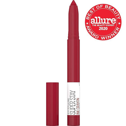 Maybelline Super Stay Ink Crayon Matte Longwear Lipstick Makeup, 125 Check Yourself, 0.04 oz
