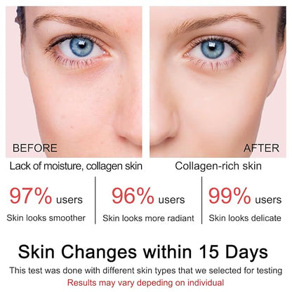 Collagen mask, improves dull skin, restores skin elasticity, 5% Hyaluronic Acid Serum, hydrates and moisturizing, repairs sensitive skin, 2-piece set