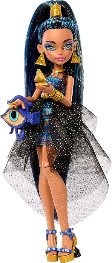 Monster High Monster Ball Doll, Cleo De Nile in Party Dress with Themed Accessories Including Scepter & Cupcakes