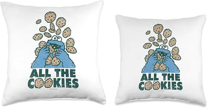 Sesame Street Monster All The Cookies Throw Pillow, 18x18, Multicolor