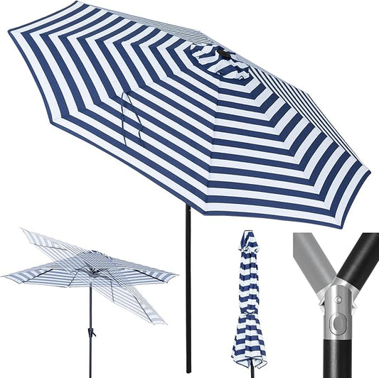 Tempera Patio Market Outdoor Table Umbrella with Push Button Tilt and Crank,Large Sun Umbrella with Sturdy Pole&Fade resistant canopy,Easy to set