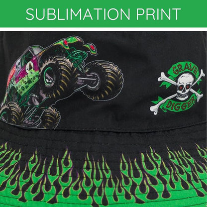 Monster Jam El Toro Loco Grave Digger Maximum Destruction Megalodon Monster Mutt Zombie Bucket Sun Hat One Size