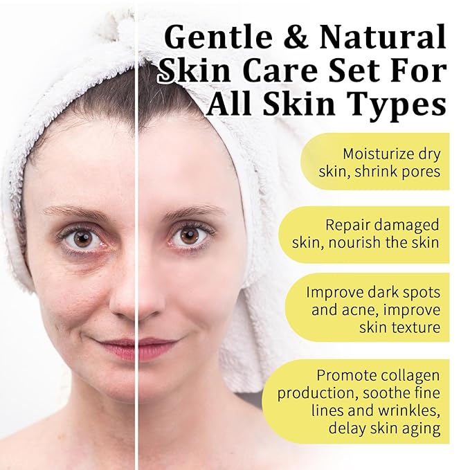Snail Mucin Skin Care Set For Women, 4 PCS Advanced Snail Mucin Routine Kit For Girls, Skin Care Gift Set With Face Cleanser, Serum, Face Cream, Eye Cream, Moisturizing, Repairing, Anti Aging.