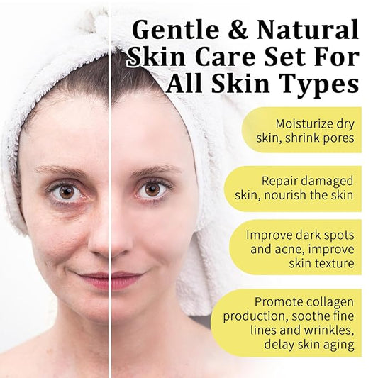 Snail Mucin Skin Care Set For Women, 4 PCS Advanced Snail Mucin Routine Kit For Girls, Skin Care Gift Set With Face Cleanser, Serum, Face Cream, Eye Cream, Moisturizing, Repairing, Anti Aging.