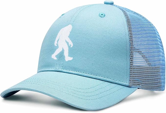 Mesh Bigfoot Hat Leather Cap for Men- Great Snapback Closure Sasquatch Hat for Hunting & Hiking