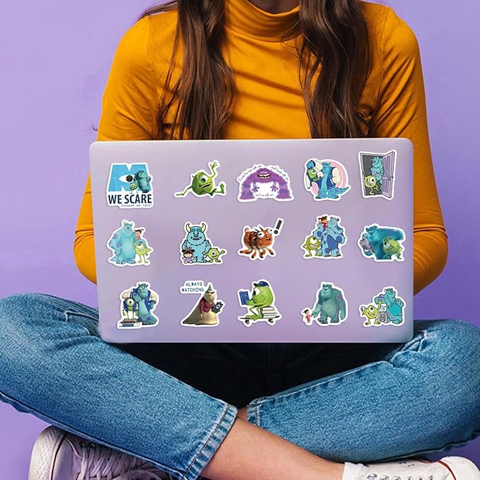 50pcs Monsters Inc Stickers, Cartoon Comedy Vinyl Sticker Decals, Stickers for Laptop, Water Bottle, Stickers for Kids, Toddlers, Teens