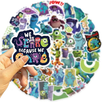 50pcs Monsters Inc Stickers, Cartoon Comedy Vinyl Sticker Decals, Stickers for Laptop, Water Bottle, Stickers for Kids, Toddlers, Teens