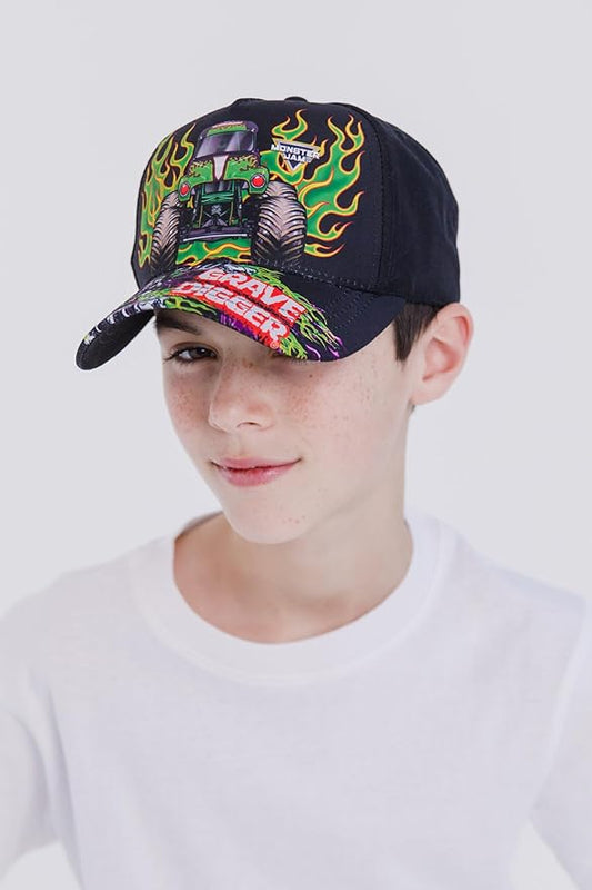 Monster Jam Grave Digger One Size Adjustable Snapback Baseball Cap Hat Grave Digger Black OS Youth
