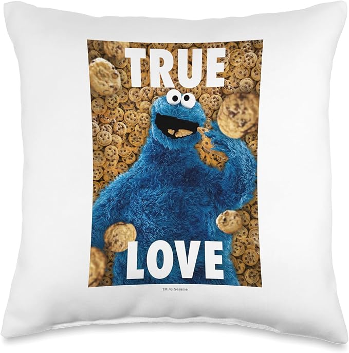 Sesame Street Monster Beautiful Cookies Throw Pillow, 16x16, Multicolor