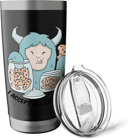 Cute Monster Cookie Lover Delight Stainless Steel Insulated Tumbler