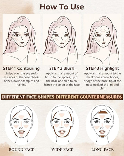 Face Contour Glitter Highlighter Powder Palette-2 in 1 for Women-01
