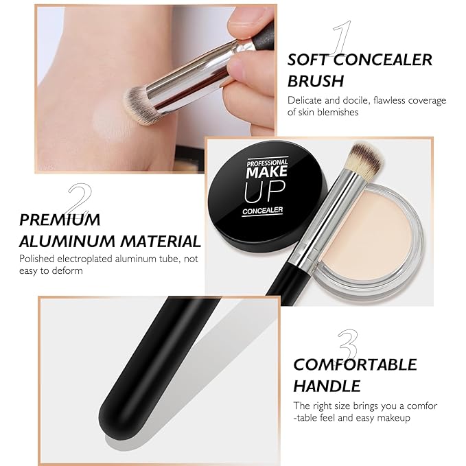 Cream Concealer Full Coverage Makeup, Matte Color Correcting (#06 TAN)