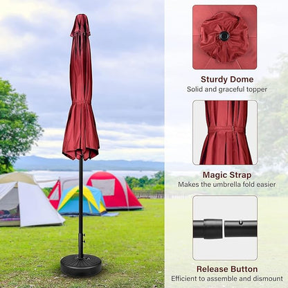 Simple Deluxe 9' Patio Umbrella Outdoor Table Market Yard Umbrella with Push Button Tilt/Crank