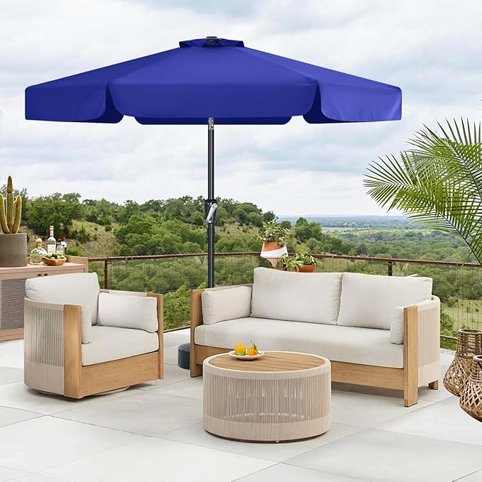 MASTERCANOPY Valance Patio Umbrella for Outdoor Table Market (7.5ft, Blue)