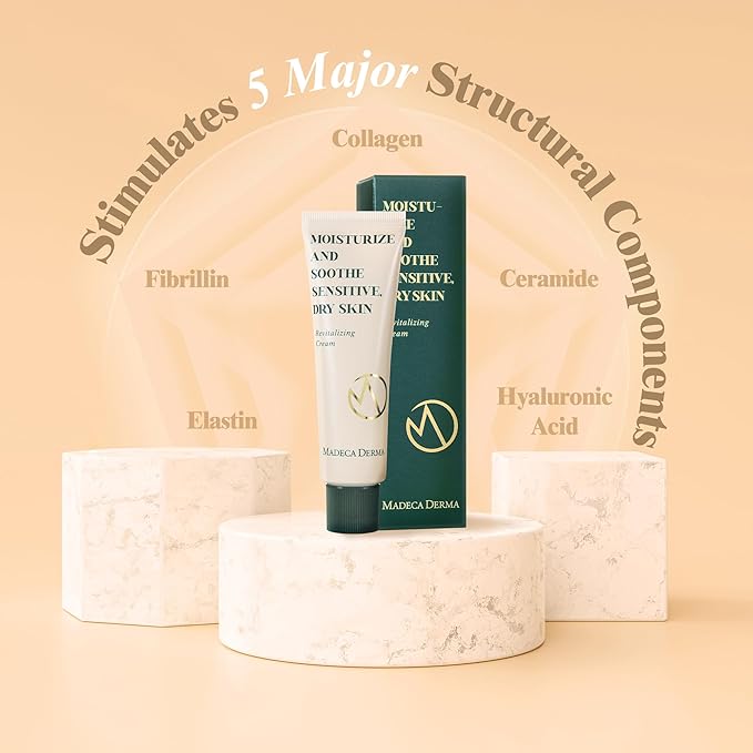 Madeca DERMA Revitalizing Cream & Revitalizing Sheet Mask 10-Pack Bundle – Intense Hydration & Skin Recovery Set, Centella Asiatica & Niacinamide – Korean Skincare (1.69 fl oz + 10 Sheet Masks)