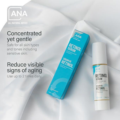 All Natural Advice Retinol Serum for Face 50mL | With Organic Botanicals, Hyaluronic Acid & Vitamin E | 1% Retinol Face Serum includes Airless Bottle & Precision Pump | Canadian Skin Care