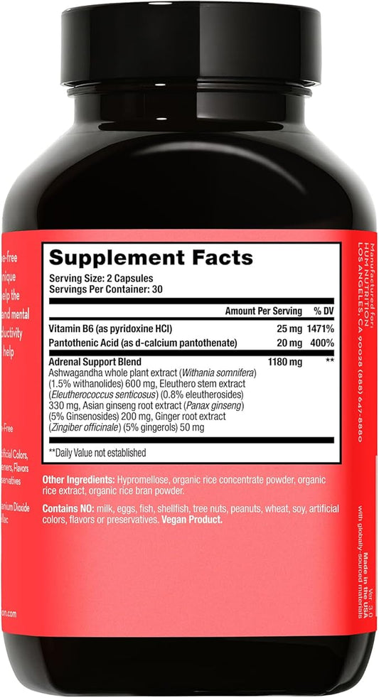 HUM Uber Energy - Adrenal & Energy Support Supplement with Ashwagandha Root & B Vitamins - Designed for Stress Relief & Adrenal Fatigue (60-Count)