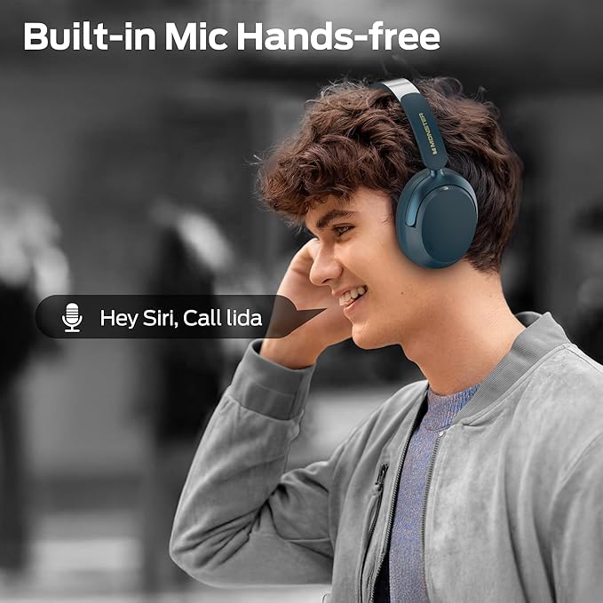 Monster Persona 3rd ANC Headphones, Bluetooth 5.4 Active Noise Canceling Headphones, Comfort Headphone with 70 Hours Playtime, Over Ear Wireless Headphone, Microphone for Call, Foldable Design-Blue