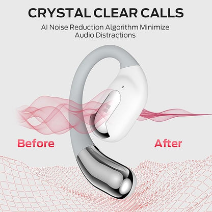 Monster Open Ear AC317 Headphones, Wireless Headphones with Stereo Sound, Bluetooth 5.4, 24H Playback, Crystal Clear Calls, Type-C Charging, Touch Control, Sweat Resistant Open Ear Wireless Earbuds
