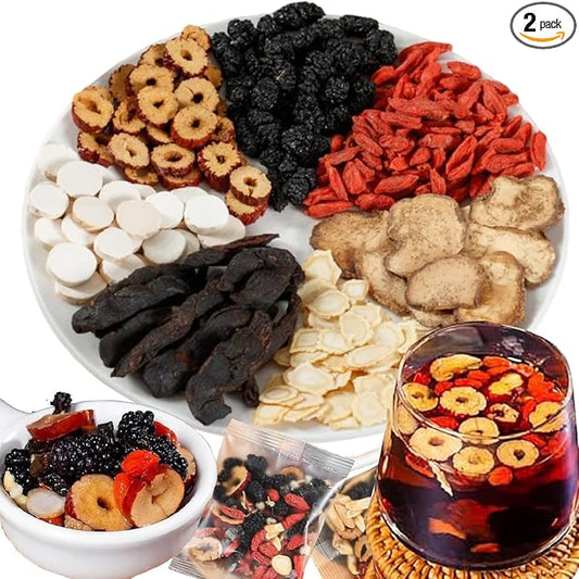 Kidney Tea Formula Ginseng Six Treasure Tea, Ginseng Six Treasures Teas, Te Renal Herbal, Red Date Wolfberry Mulberry Chinese Kidney Herbal Red Ginsengs Teas (30 Bags)