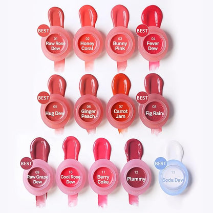 HINCE Raw Glow Dewy Ball - Tinted Lip Balm, Jelly Gloss Glow, Shine and Hydration, Lip & Blush Multiuse, Vegan, 0.12 oz. (13 colors) (BERRY COKE)