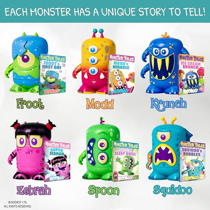 BOOKSY - Monster Tales Collector Display Set - 1 Mini Monster Bookshelf, 1 Mini Booksy Figure, and 1 Miniature Book Filled with Over 40 Pages of Illustrations & Storytelling