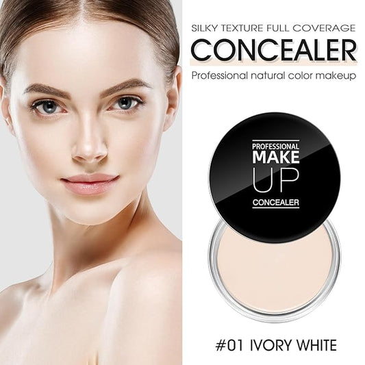 Cream Concealer Full Coverage Makeup, Matte Color Correcting IVORY WHITE)