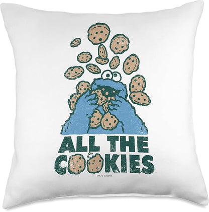 Sesame Street Monster All The Cookies Throw Pillow, 18x18, Multicolor