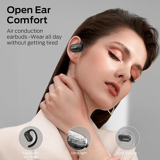 Monster Open Ear AC312 Headphones, Bluetooth 5.4, Wireless Earbuds with ENC Noise-Cancelling Mic, Immersive Stereo Sound by 16mm Large Drivers, Clear Calls, 32H Playtime, Sport Earbuds