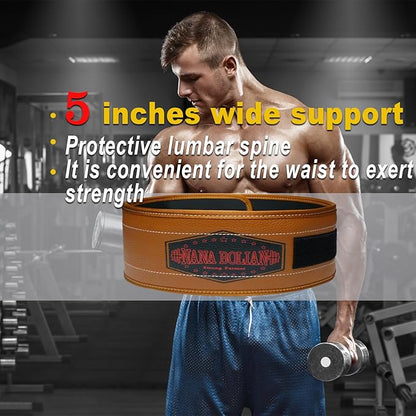 Leather Weight Lifting Belt 5 Inch