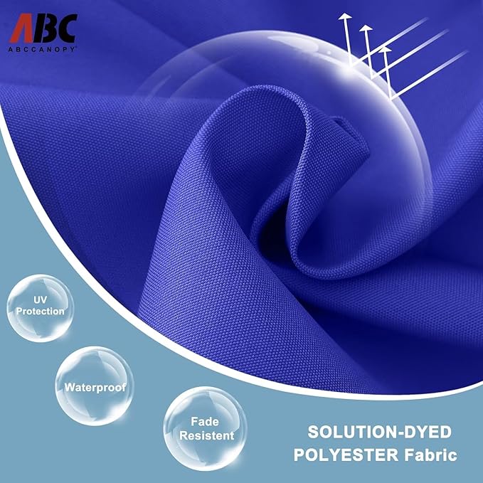 ABCCANOPY Durable Solar Led Patio Umbrellas with 24LED Lights 7.5FT (Royal Blue)