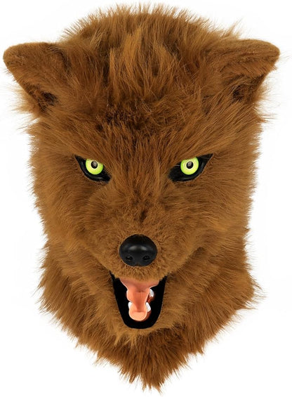 HAOAN Furry Dog Mask Animal Wolf Full Head for Halloween Fancy Dress Party Cosplay Costume Women Men