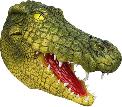 Halloween Alligator Mask Novelty Latex Animal Full Head Mask Party Cosplay Mask Crocodile Costume Props for Adult Carnival Party