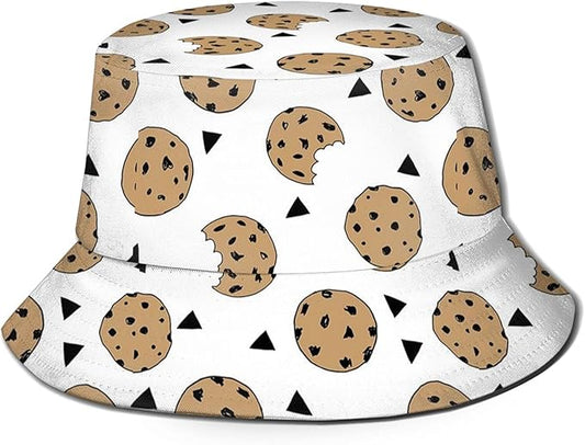 Cute Biscuits Donuts Bucket Hat for Unisex Print Summer Sun Hat Beach Hats Wide Brim Hat