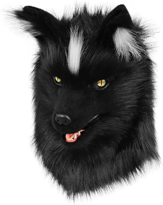HAOAN Furry Dog Mask Animal Wolf Full Head for Halloween Fancy Dress Party Cosplay Costume Women Men