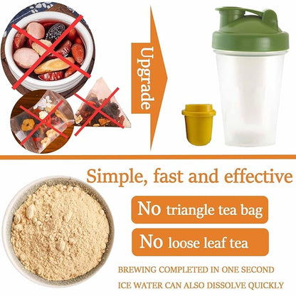 Energy Tea Immune Booster, Ginseng Oolong Tea, Chinese Ginseng Oolong Tea with Free Sports Water Bottle, Natural Ingredients, Natural health、3-Second Prep (1)