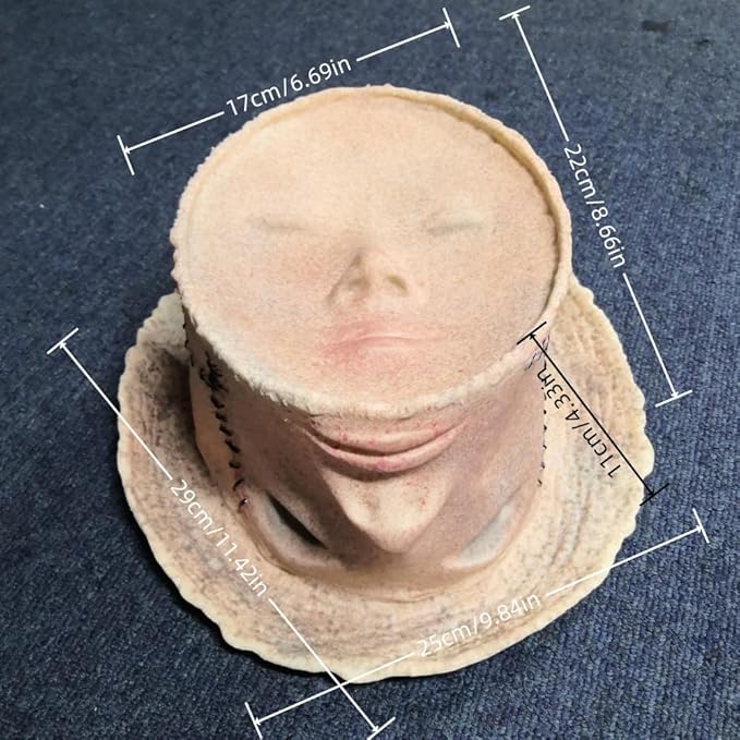 1Pc Horror Alien Monster Hat Scary Human Latex Headdress Novelty Halloween Carnival Party Human Face Costume Dress up Props