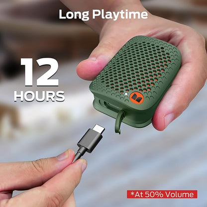 Monster Blaster Micro Bluetooth Speaker, Clip on Wireless Wearable Speaker for Hands-Free Calls and Music, Small Portable Speakers for Workout, Running, TWS, IPX7 Waterproof (Non-Magnetic), Green