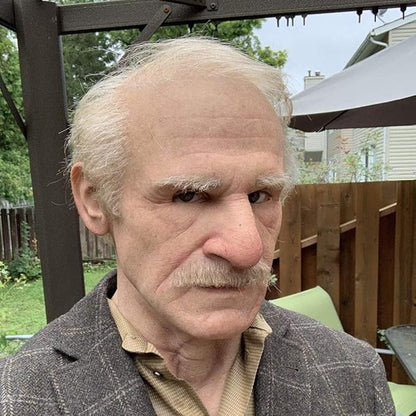 Realistic Old Man Mask Halloween Mask Scary Latex Old Man Grandpa Mask Halloween Wrinkle Face Mask