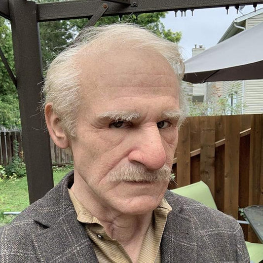 Realistic Old Man Mask Halloween Mask Scary Latex Old Man Grandpa Mask Halloween Wrinkle Face Mask