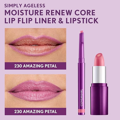 COVERGIRL Simply Ageless Lip Flip Liner, Amazing Petal, Pack of 4