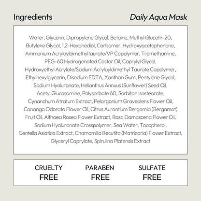 LAPCOS Aqua Sheet Mask, Hydrating Daily Face Mask with Seawater and Plankton Extract to Nourish Skin, Korean Beauty Favorite, 5-Pack